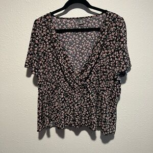 Black floral summer top